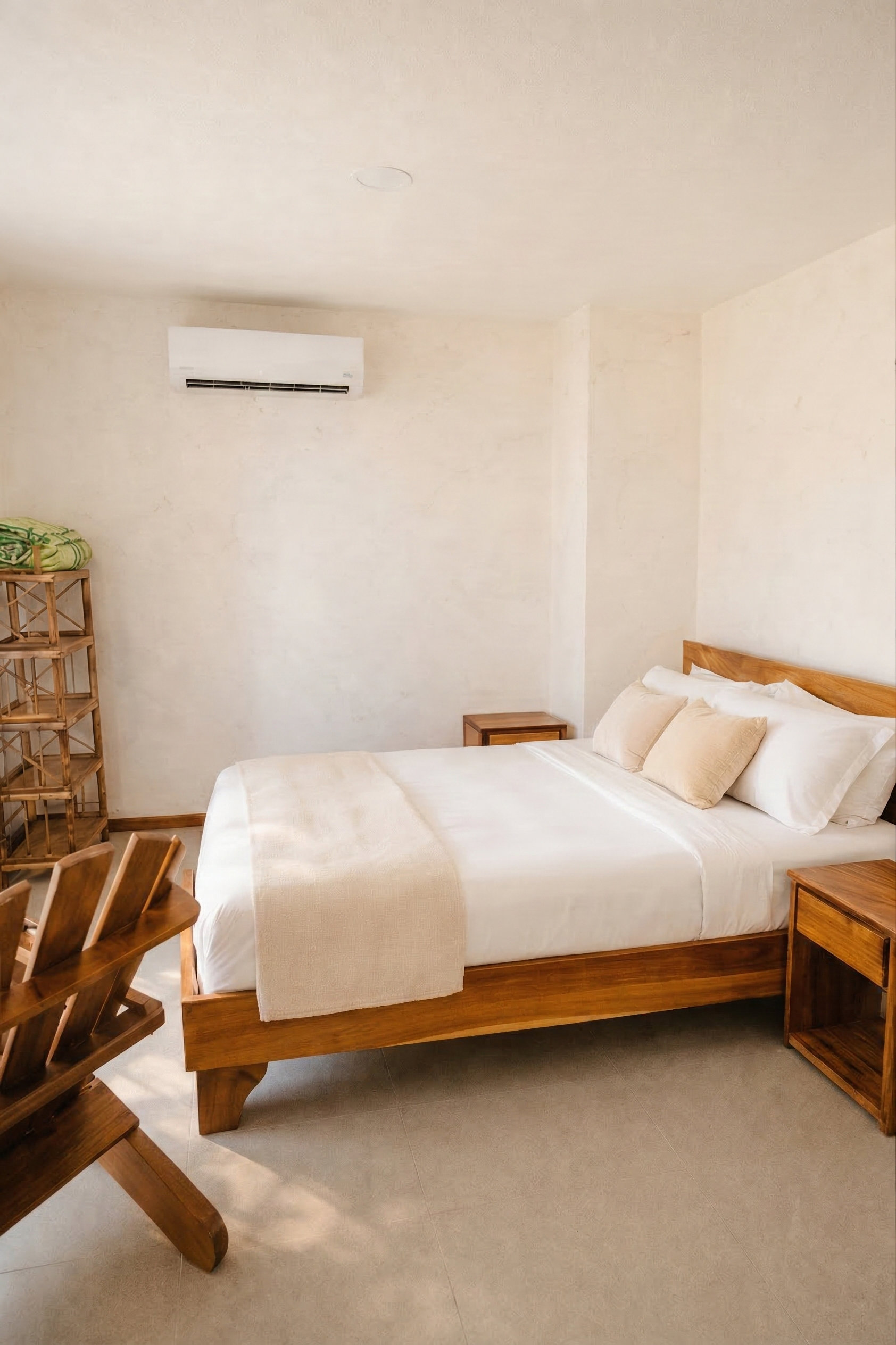 Calm bedroom interior at Mar y Selva